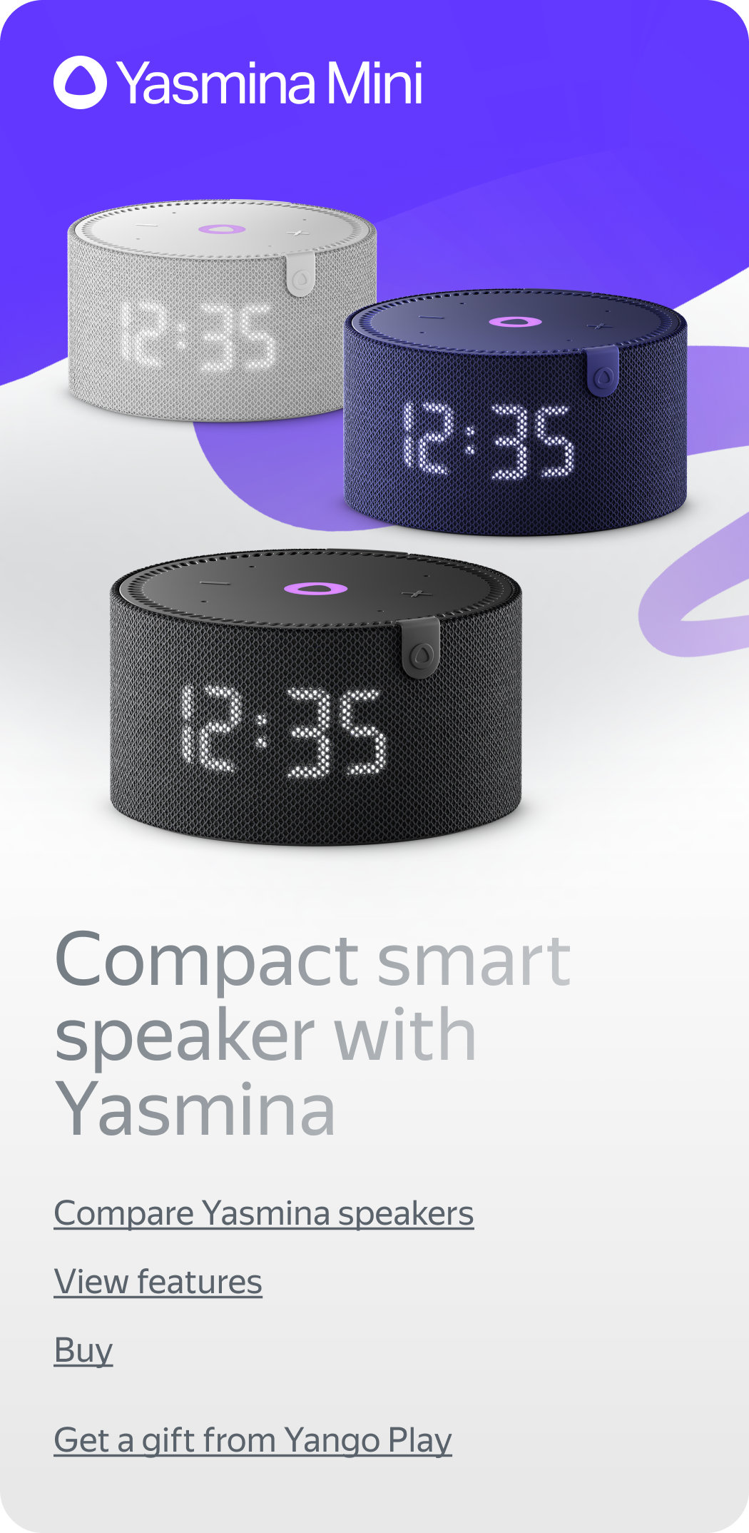 Compact smart speaker with Yasmina