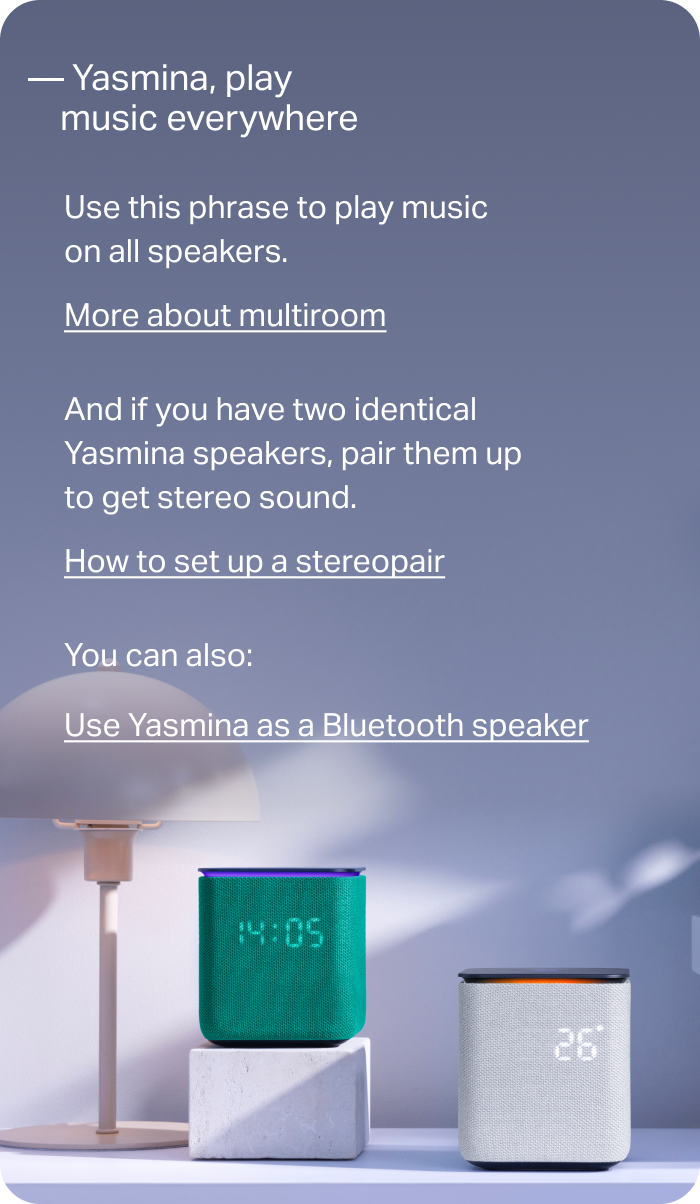 Setting up a multiroom system and a stereo pair